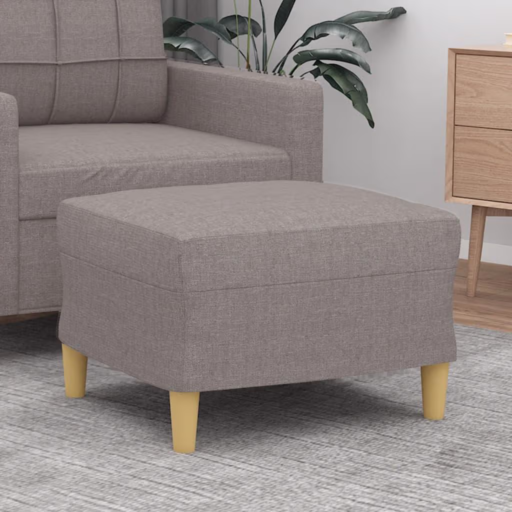 Fodskammel i stof 60 x 50 cm, gråbrun ottoman