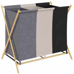 Foldbar Vasketøjskurv 3 Rum 129L – bedste foldbare vasketøjskurv i test