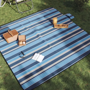 Foldbart Picnictæppe Bølget Fløjl 200×200 cm – bedste picnictæppe i test