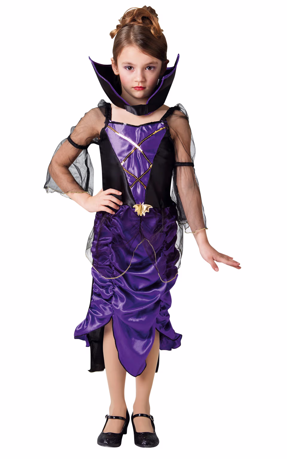 Gothic vampyrkostume i lilla til børn