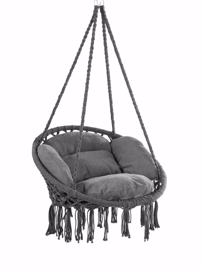 Boho hængestol antracit – inde/ude
