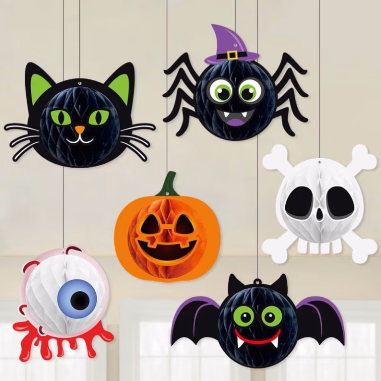 (U)hyggelig Halloween Honeycomb Dekoration 6 designs