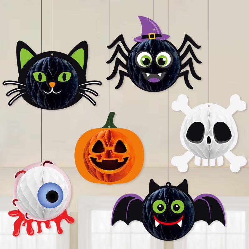 (U)hyggelig Halloween Honeycomb Dekoration 6 designs