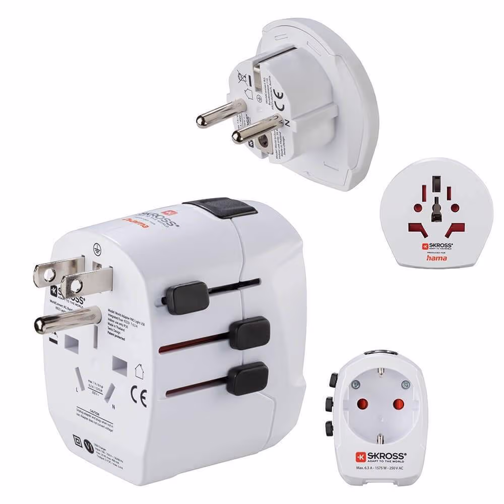 HAMA World Travel Adapter Pro Light USB 3-pin