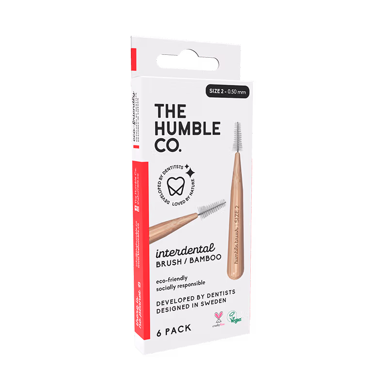 Humble Bambus Mellemrumsbørster str. 2 Rød