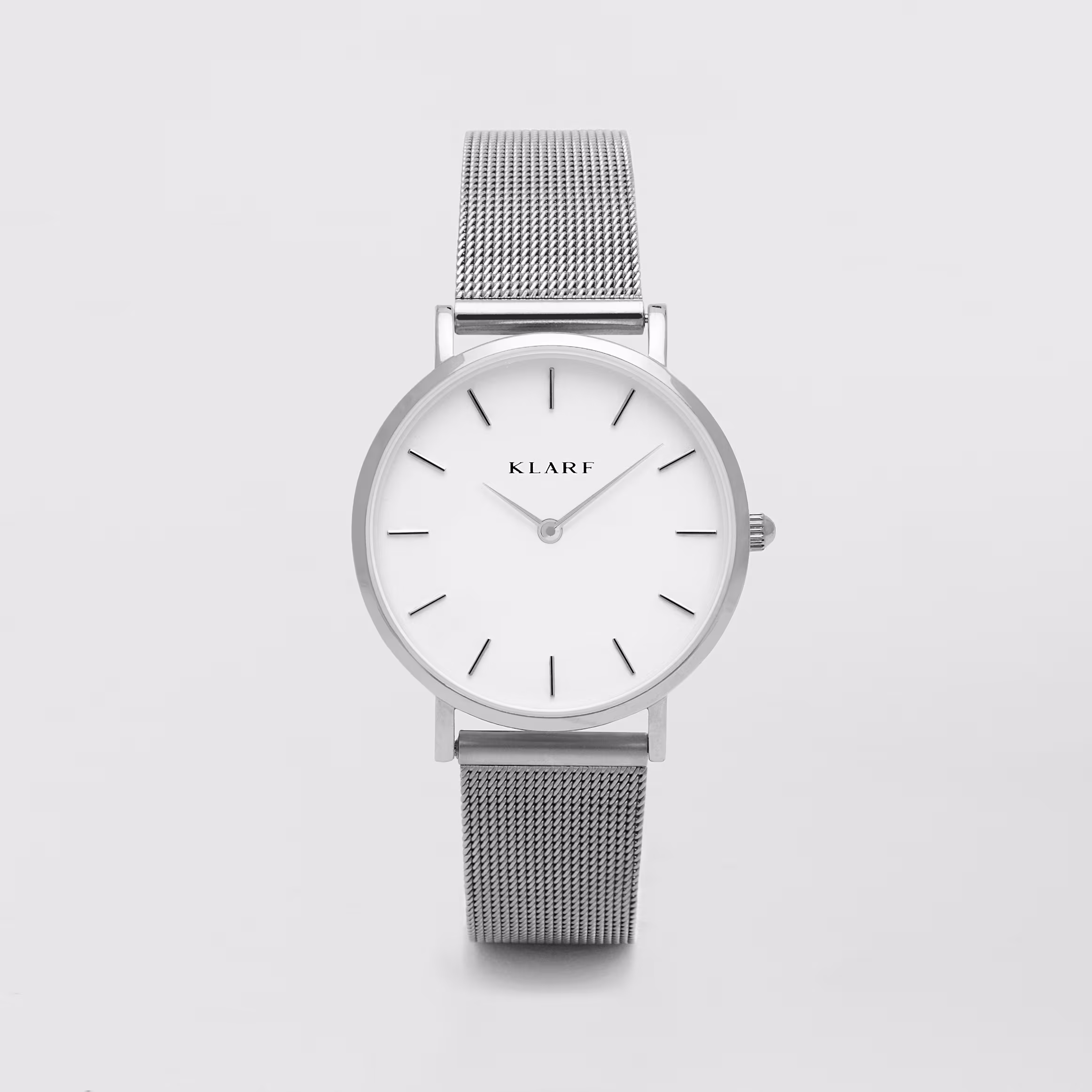 KLARF Petite White & Silver Mesh