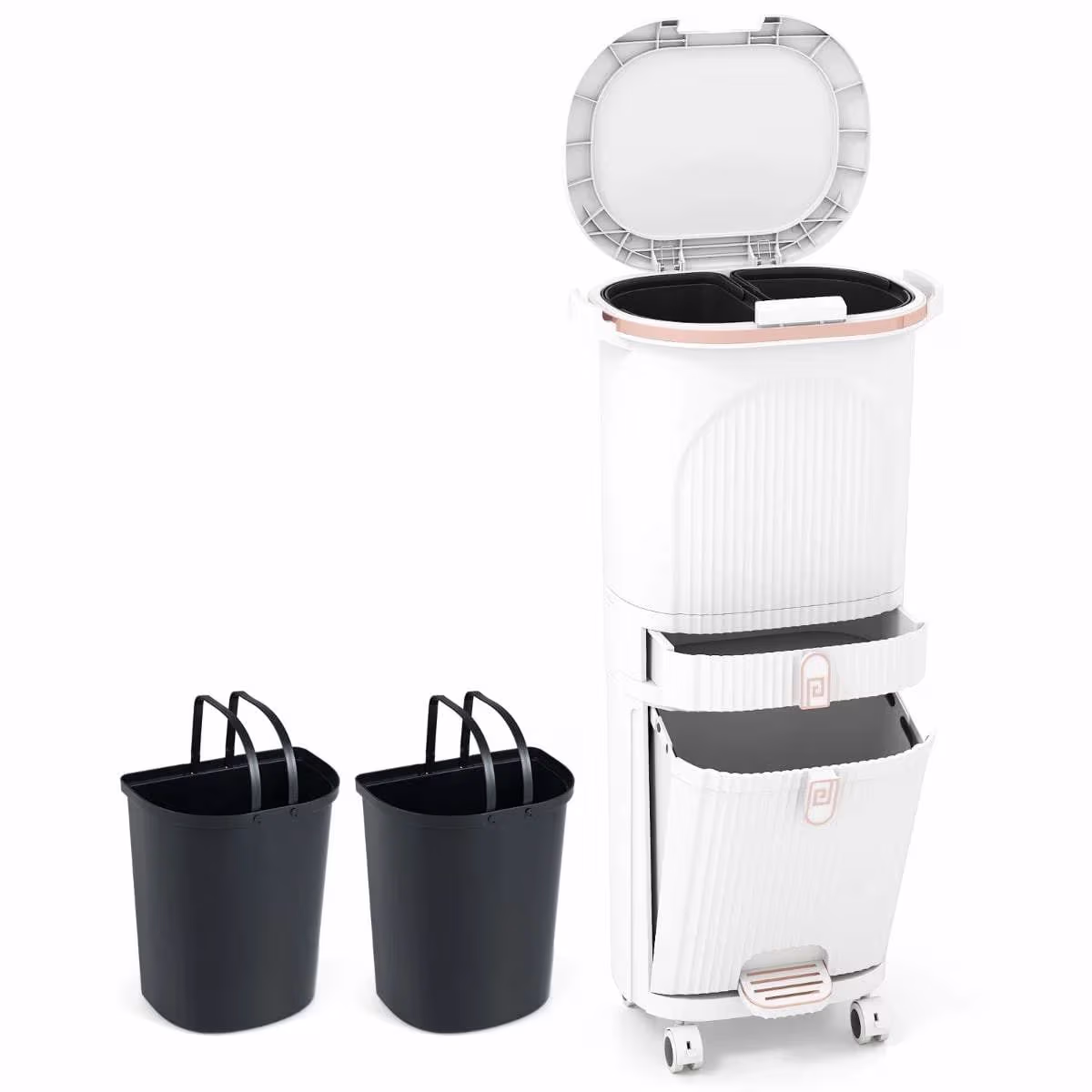 Køkkenaffaldsspand 42L med 3 Rum og Pedal