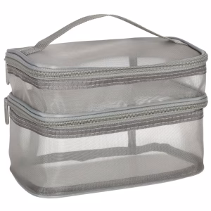 Kosmetiktaske Rejseorganizer i Mesh med 2 Rum – bedste store sminketaske i test
