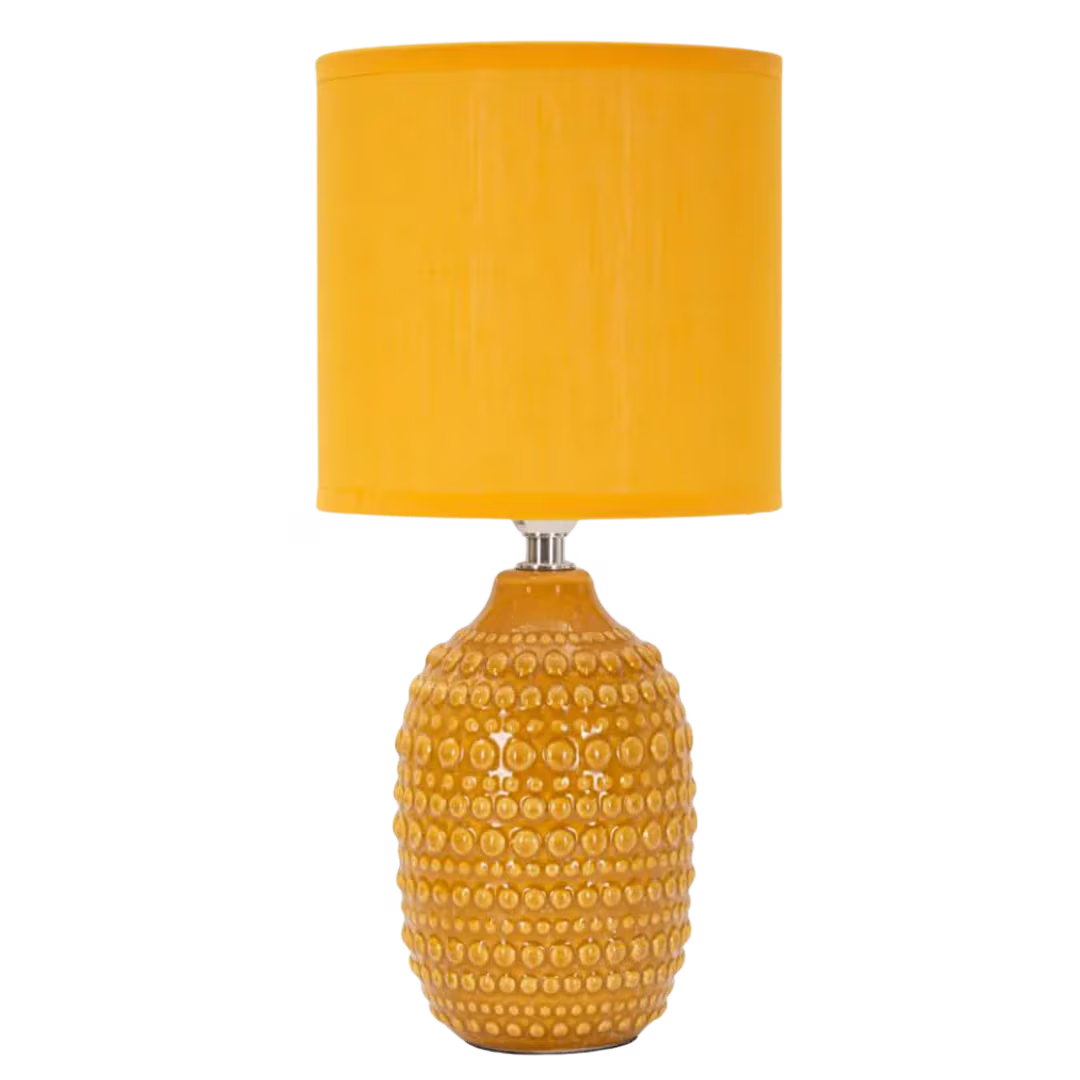 Sengelampe i keramik og stof, 30 cm