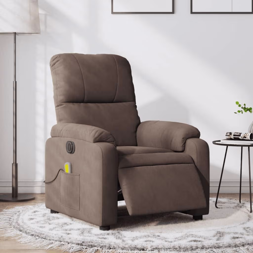 Livera massagestol i mikrofiber – brun