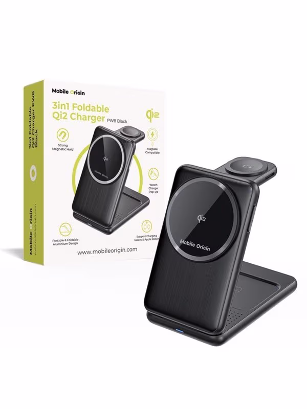 Mobile Origin 3-i-1 Foldbar Qi2 PW8