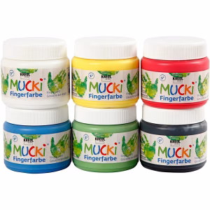 Mucki Fingermaling – Basisfarver 6 stk – bedste fingermaling i test