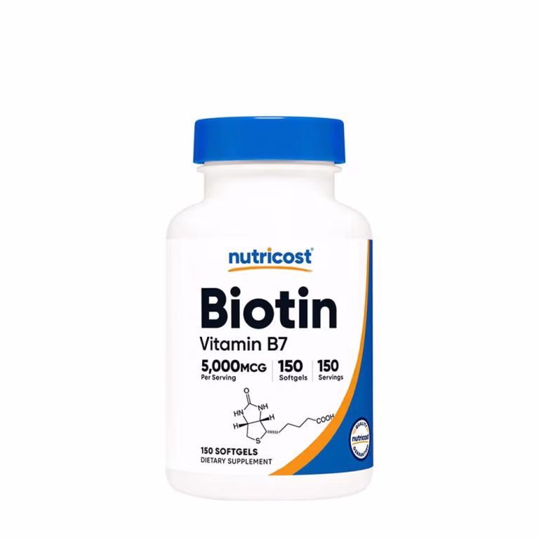 Nutricost Biotin med kokosolie 5000 mcg 150 softgels