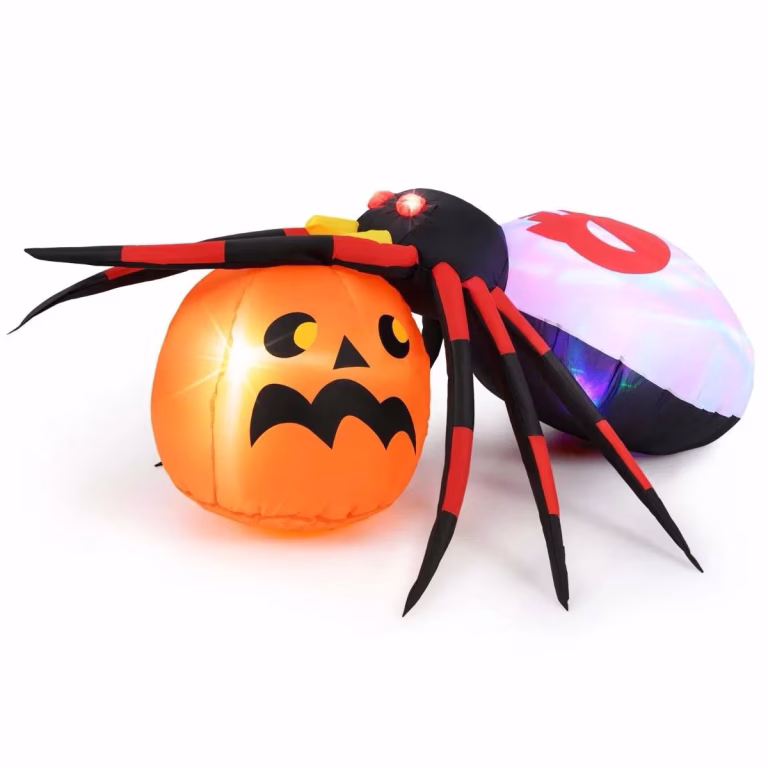 Oppustelig Halloween-edderkop med LED – bedste halloween-pynt i test
