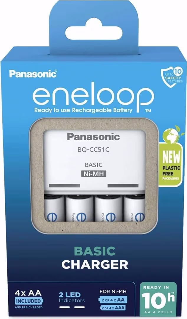 Panasonic Eneloop oplader BQ-CC51C + 4x AA 2000 mAh