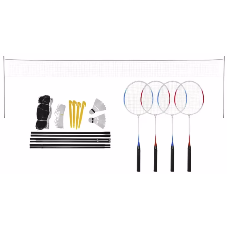 Play-it Badmintonsæt til 4 med net – bedste badmintonsæt i test