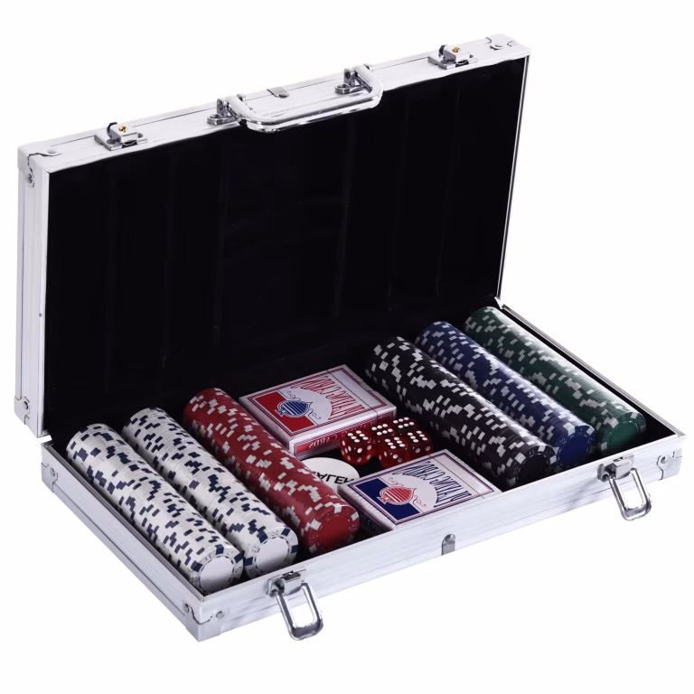Pokerkasse låsbart pokersæt 300 chips – bedste pokersæt i test