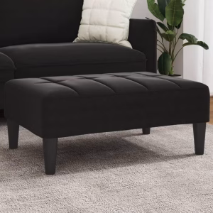 Polstret fodskammel i velour 77 x 55 cm, sort – bedste fodskammel i test