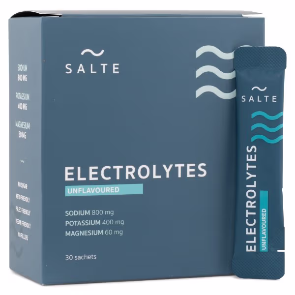 SALTE elektrolytter Naturel, 30 doseringsposer – bedste elektrolytter i test