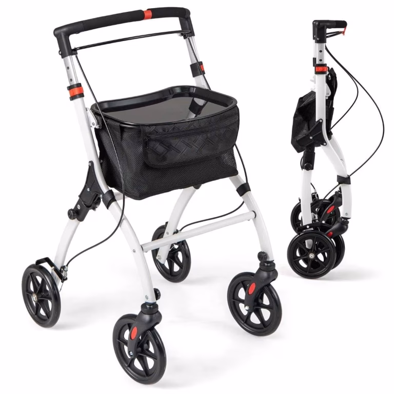Smal Rollator med 5-vejs højdejustering og bremser