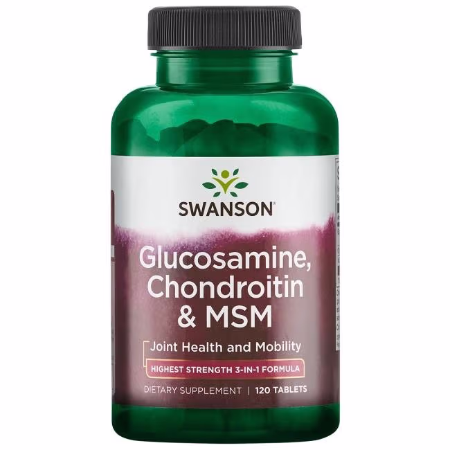 Swanson Glucosamin, Chondroitin & MSM 750 mg, 120 tabletter