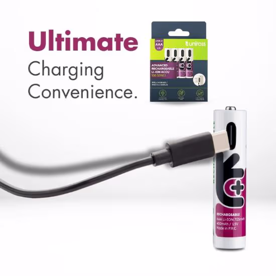 Uniross USB-C AAA Li-ion 1,5 V (4 stk.)