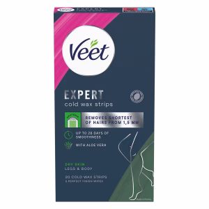 Veet Expert Cold Wax Strips Legs & Body (20 stk) – bedste voksstrimler i test