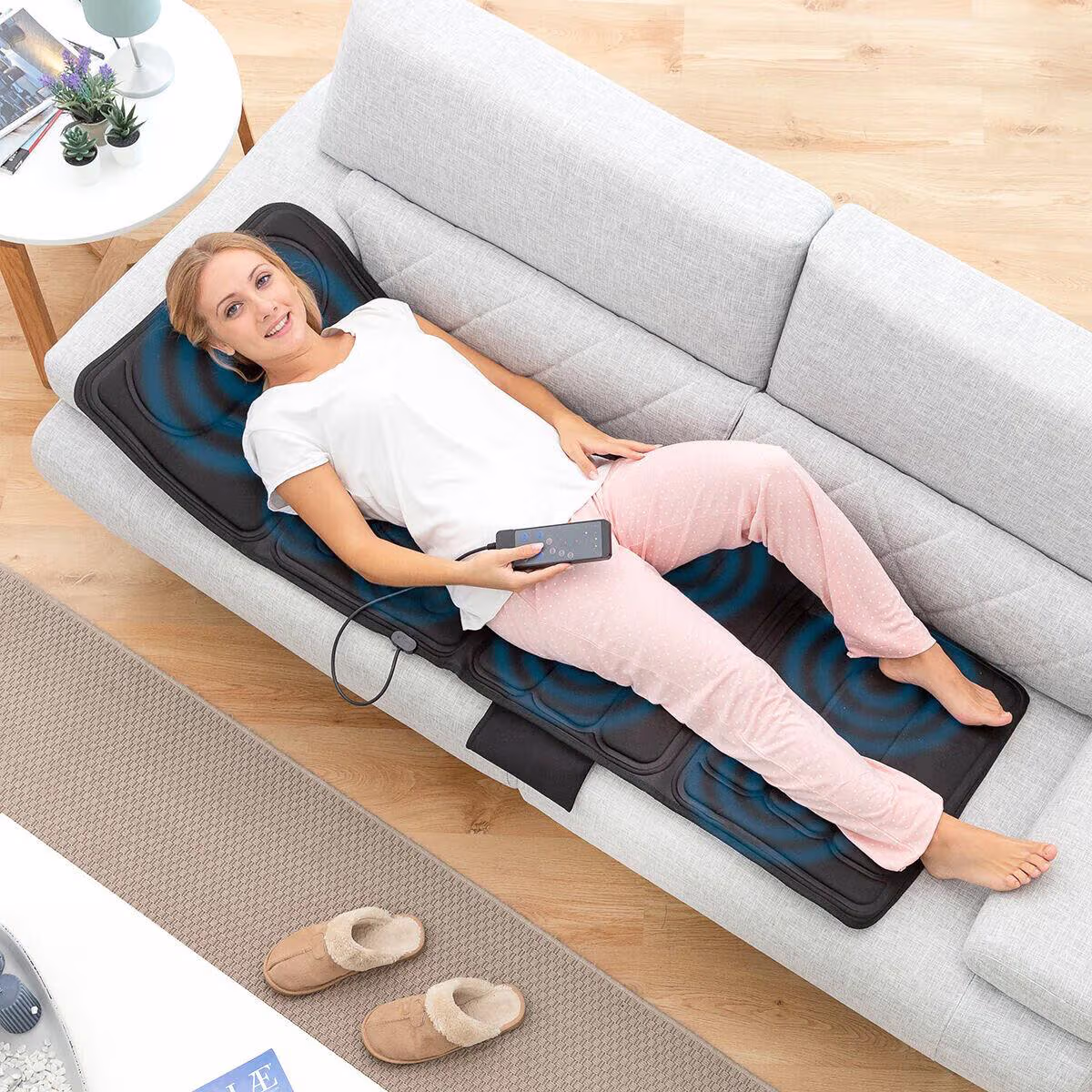 Vhemat massagemåtte med vibration, sort