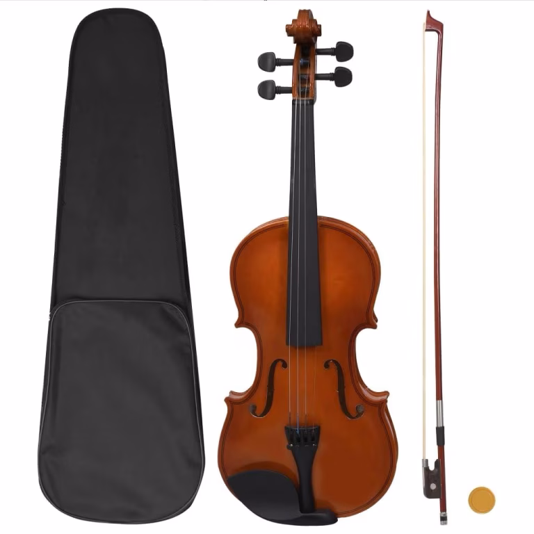 Violinsæt 4/4 i mørkt træ med bue og taske