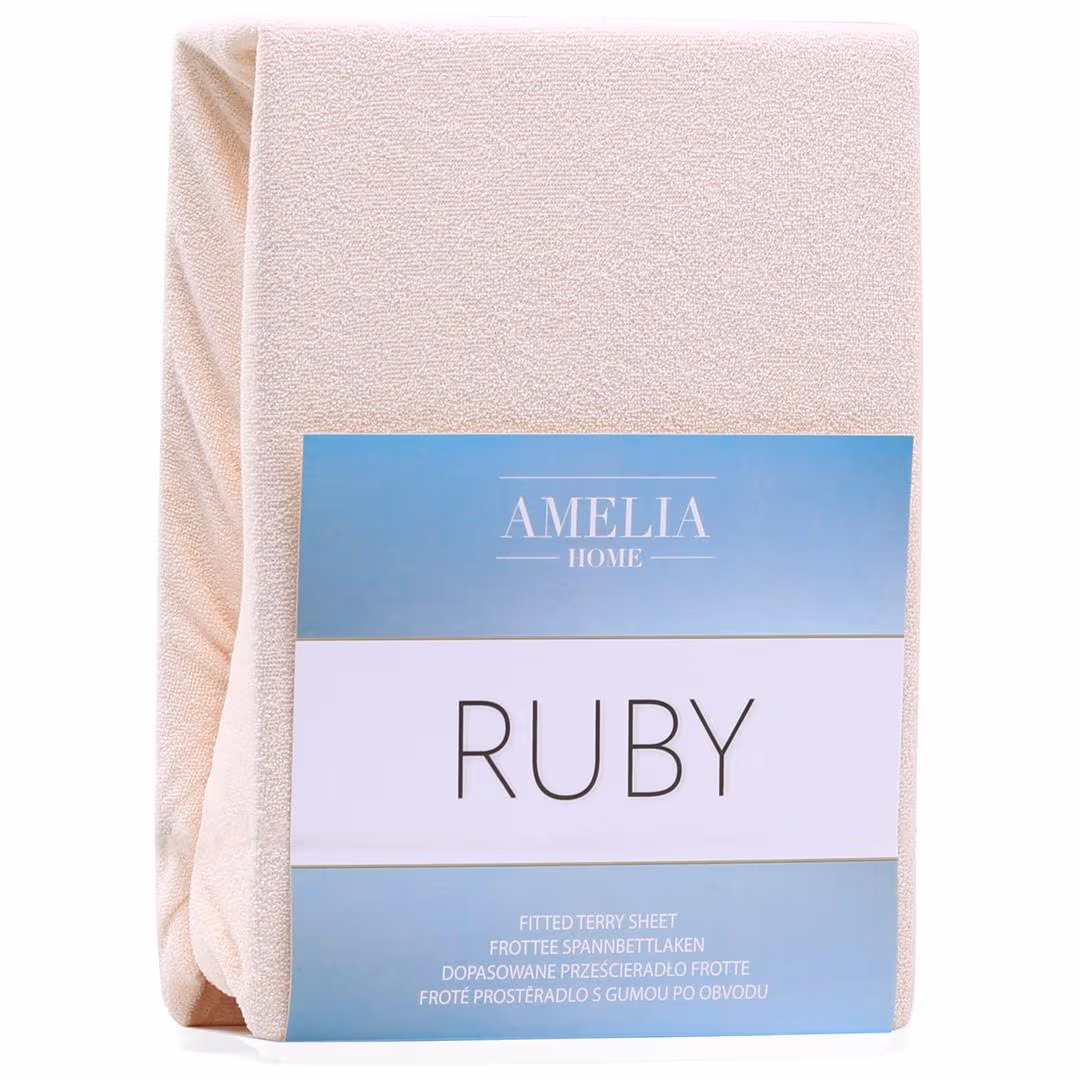 AmeliaHome Ruby Faconlagen i Frotté 80-90x200 cm Beige