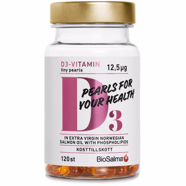 BioSalma D3-vitamin 12,5 µg Tiny Pearls 120 Kapsler – bedste d-vitamin i test