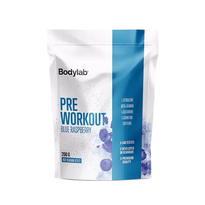 Bodylab Pre Workout Blue Raspberry 200 g – bedste pre workout i test