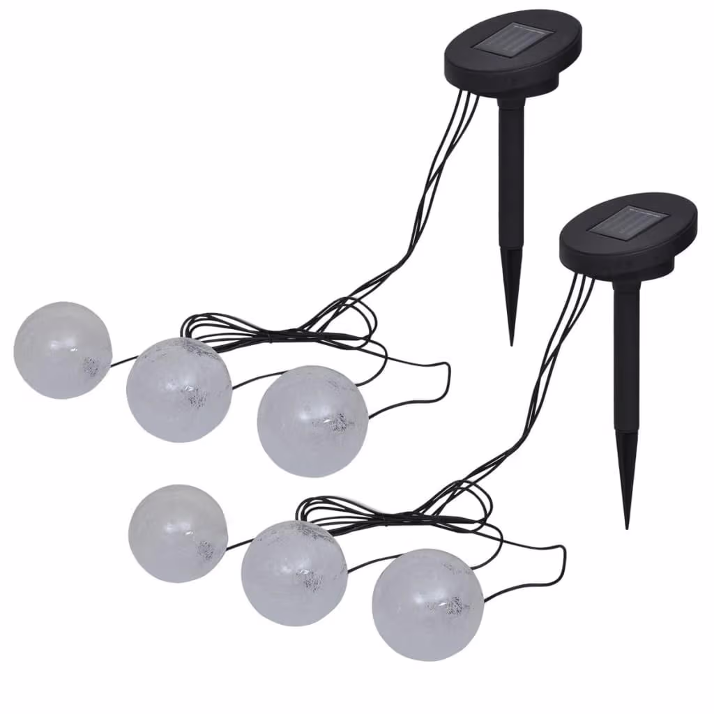 Flydende LED-solcellekugler til dam og pool, 6 stk. Ø9,5 cm
