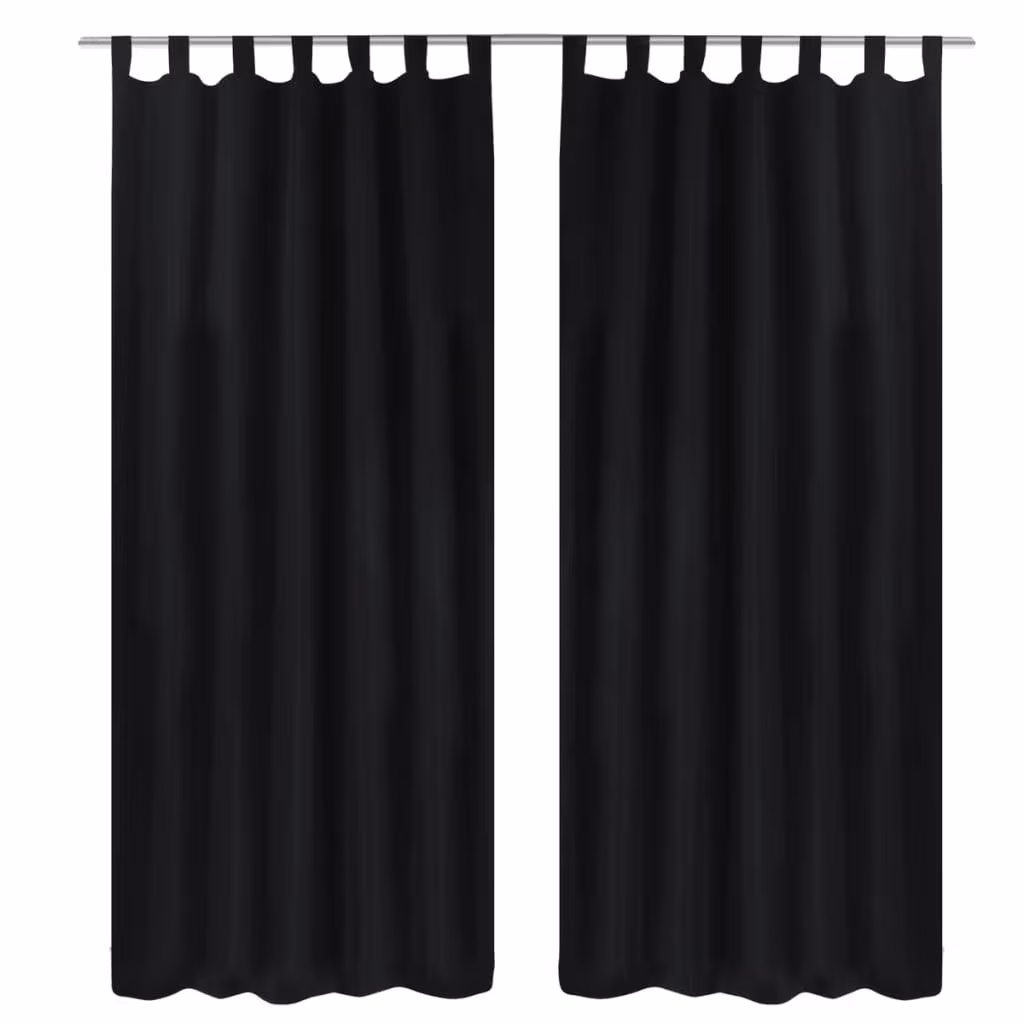 Gardiner i mikro-satin med løkker 2 stk. 140x245 cm