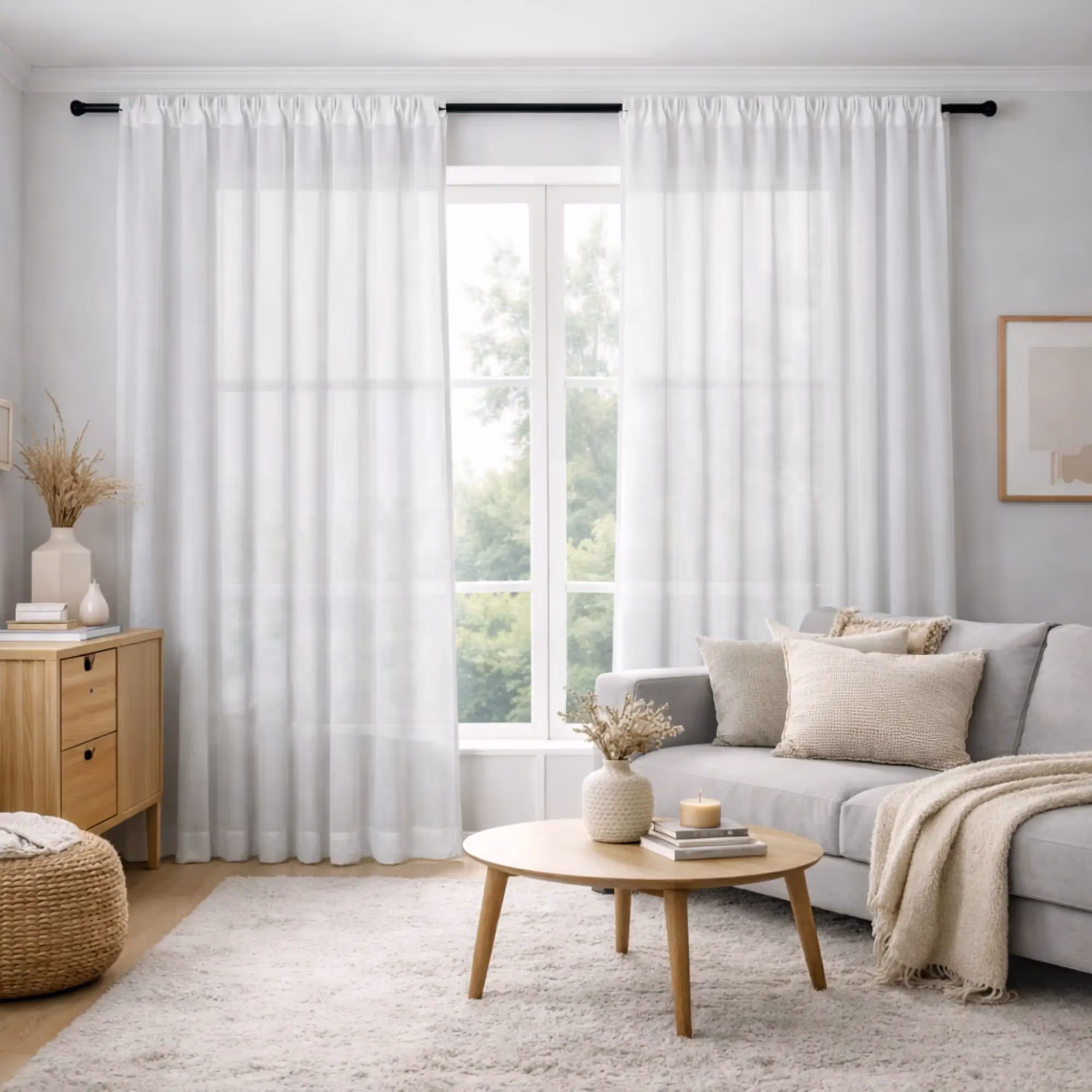 Nordstrand Home tyndt hvidt gardin 140x245 cm