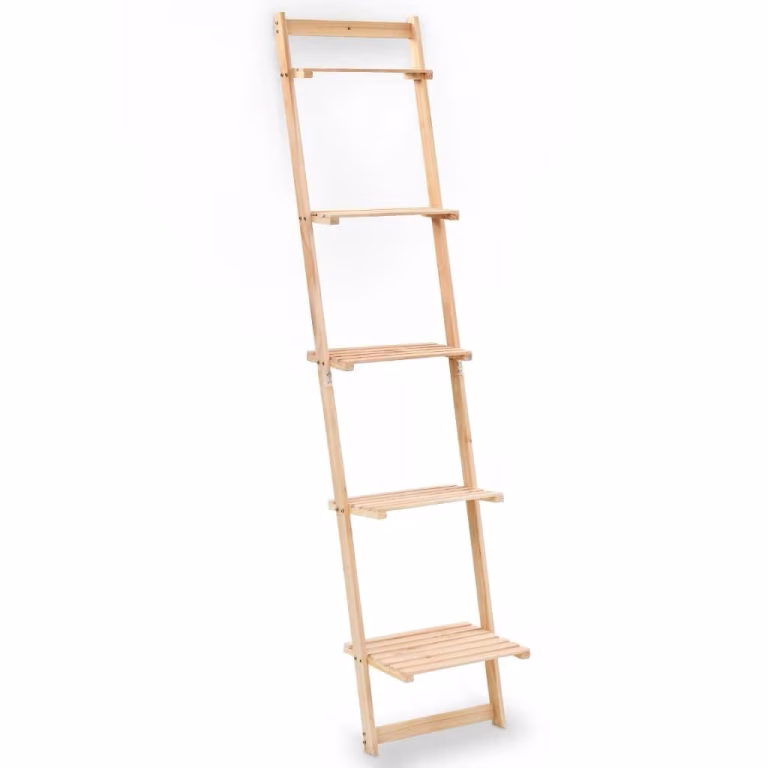 Stigereol i Cedertræ 41,5x30x176 cm med 5 Hylder – bedste stigereol i test