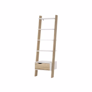 Tvilum Delta Stigereol Hvid/Eg med 4 Hylder og Skuffe – bedste stigereol i test